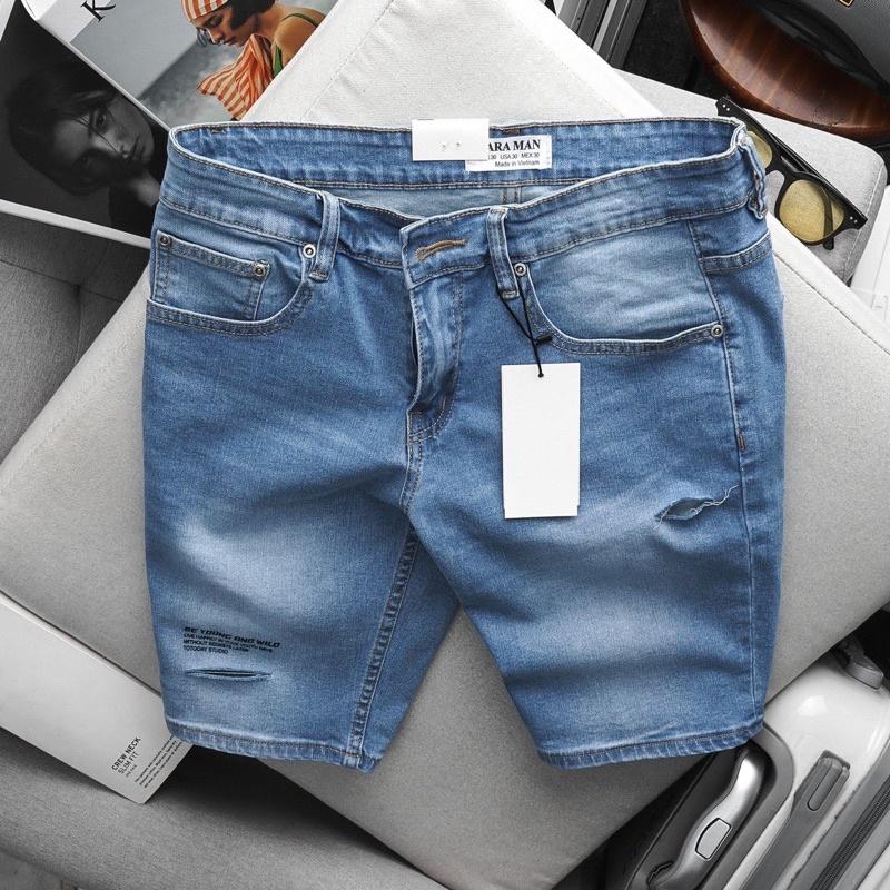 Quần Short Jean Bigsize 130kg Nam co giãn slimfit ôm dáng VNXK cao cấp