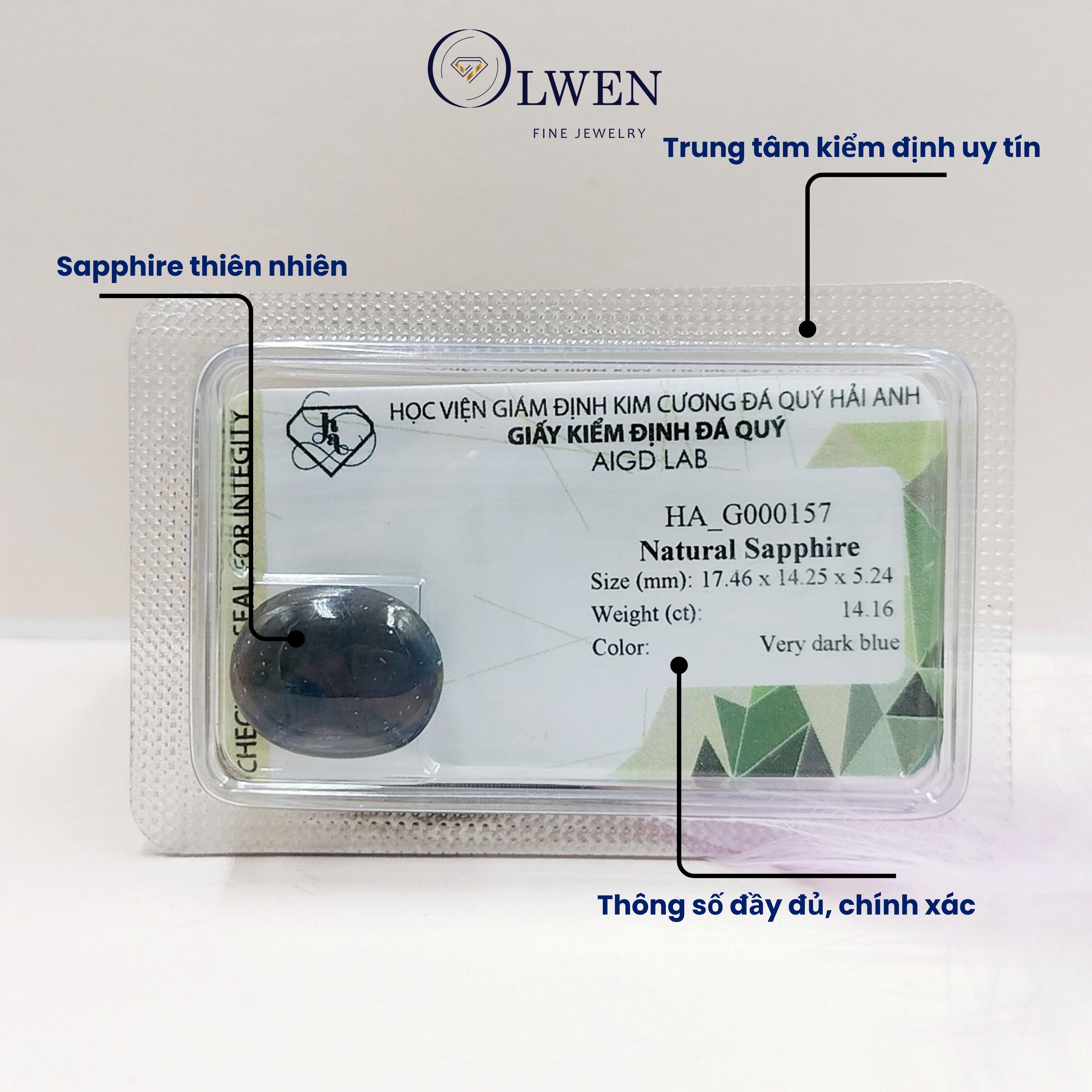 Viên đá Sapphire thiên nhiên HA-G000157