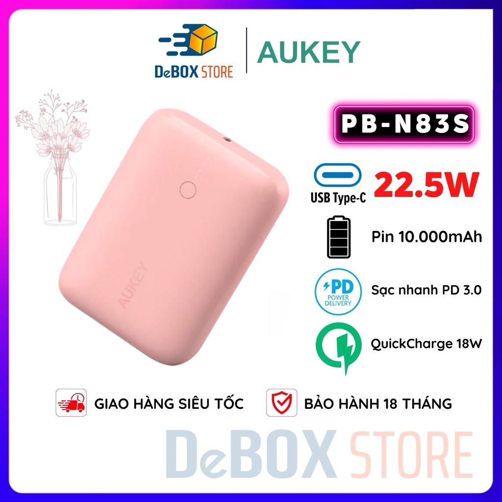 Pin Sạc Dự Phòng AUKEY Basix Mini PB-N83S (Màu Hồng)10.000mAh Sạc Nhanh PD 20W và Quick Charge 3.0 18W - Hàng Chính Hãng