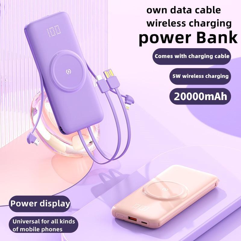 Sạc Dự Phòng Không Dây Y1 20000 mAh 3 Đầu Ra Kích Thước Lớn Nhỏ Gọn