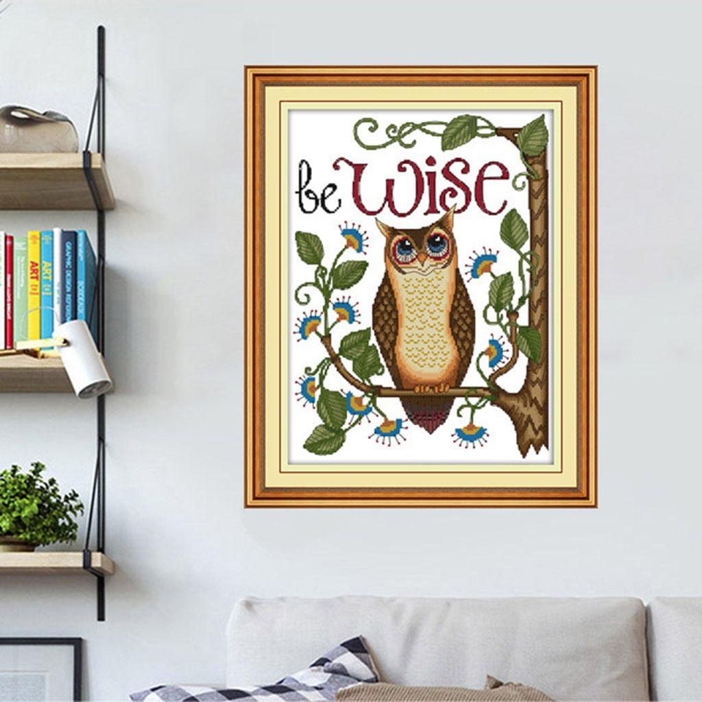 DIY Handmade Cartoon Owl Stamped Cross Stitch Kit Embroidery Kits Home Decor