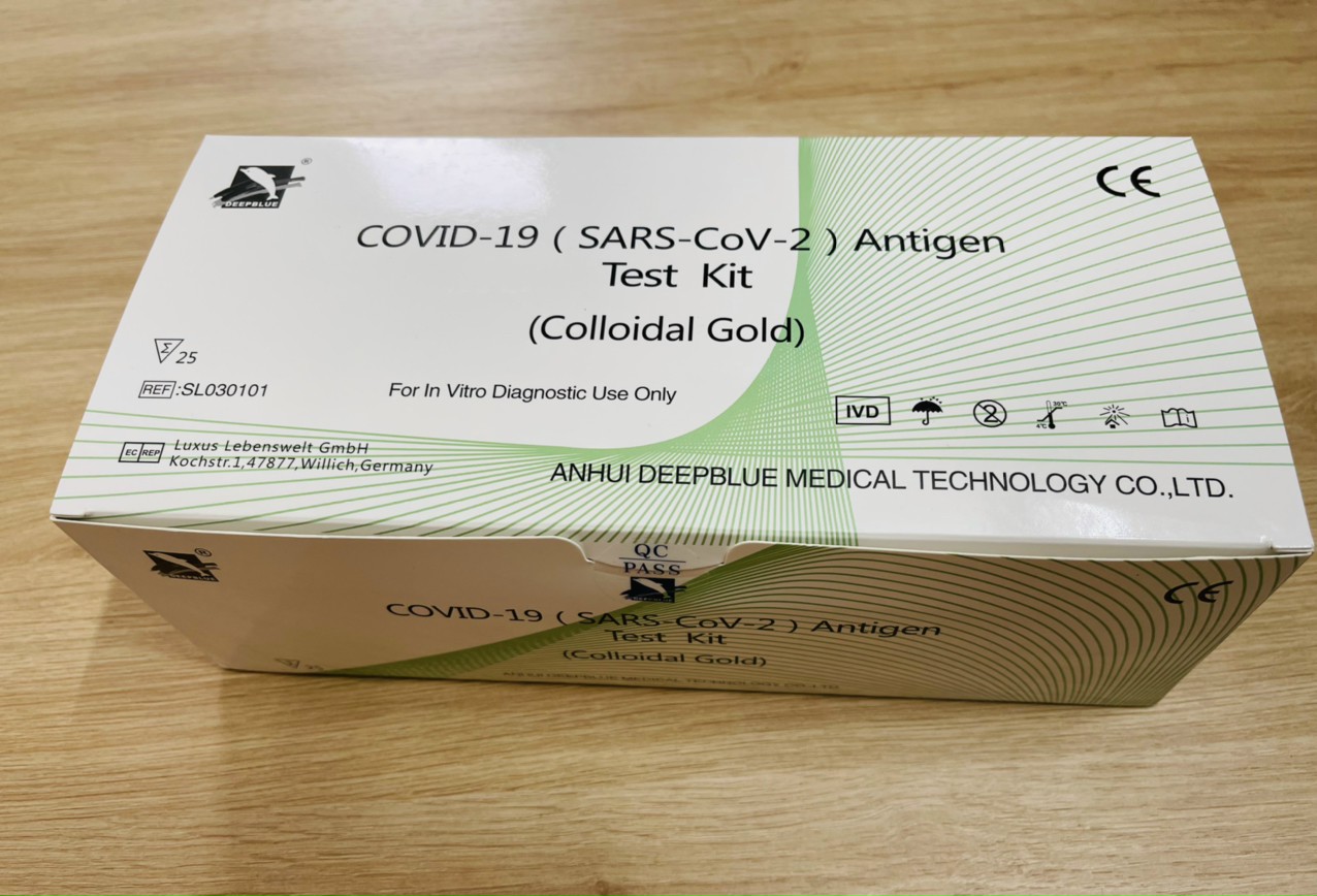 SIÊU TIẾT KIỆM - Combo 3 Kit test nhanh Covid-19 Colloidal Gold thương hiệu DeepBlue (3 bộ dành cho 3 người)