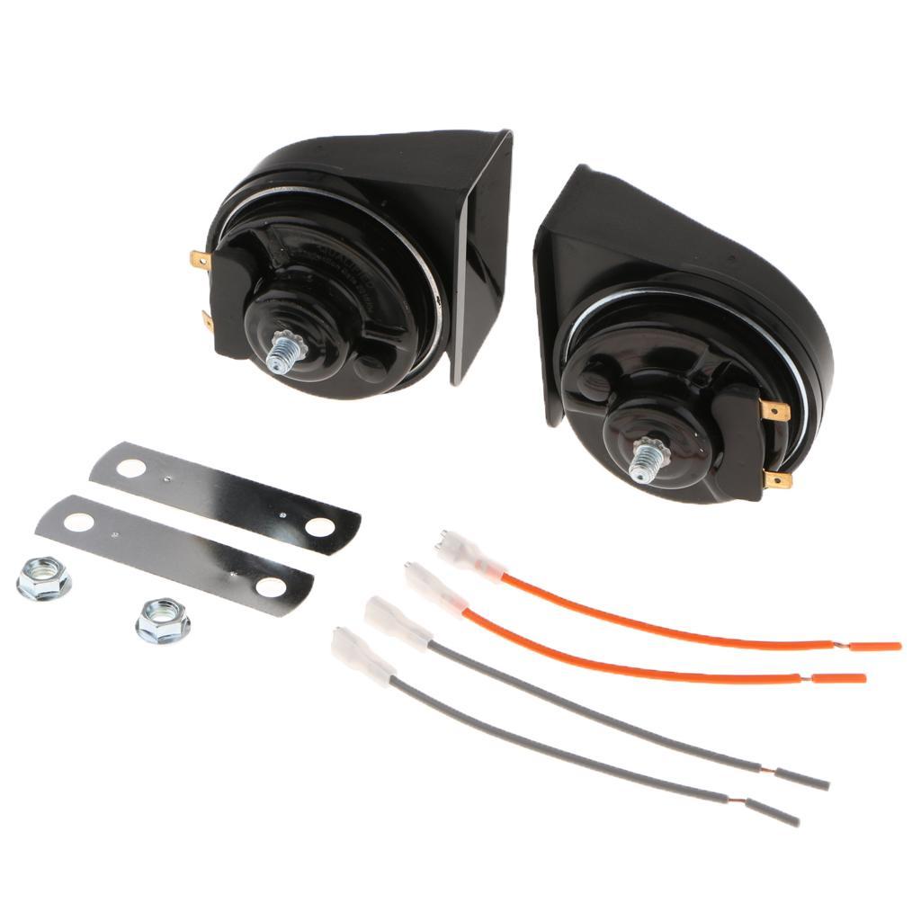1 Pair 12V Universal Waterproof Car Auto Snail  High Power Tweeter Black