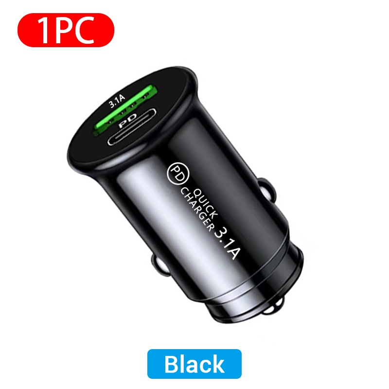 Tẩu củ sạc nhanh đa năng cho xe hơi / xe ô tô trang bị cổng Type-C PD và USB