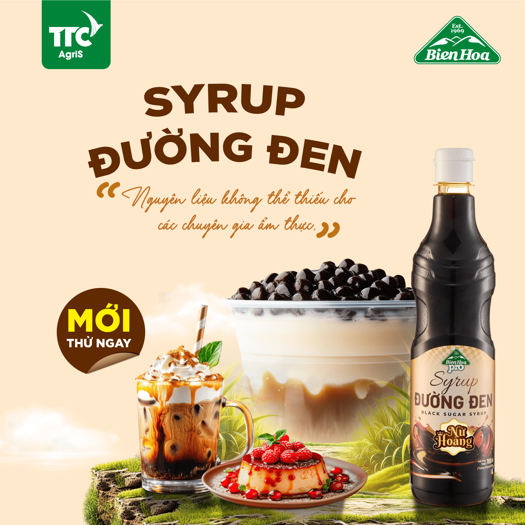 Syrup Đường đen Nữ Hoàng 700ml/Chai