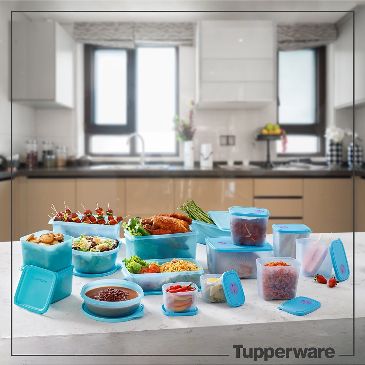 Tupperware chính hãng - Bộ hộp trữ mát & trữ đông Blue Ocean