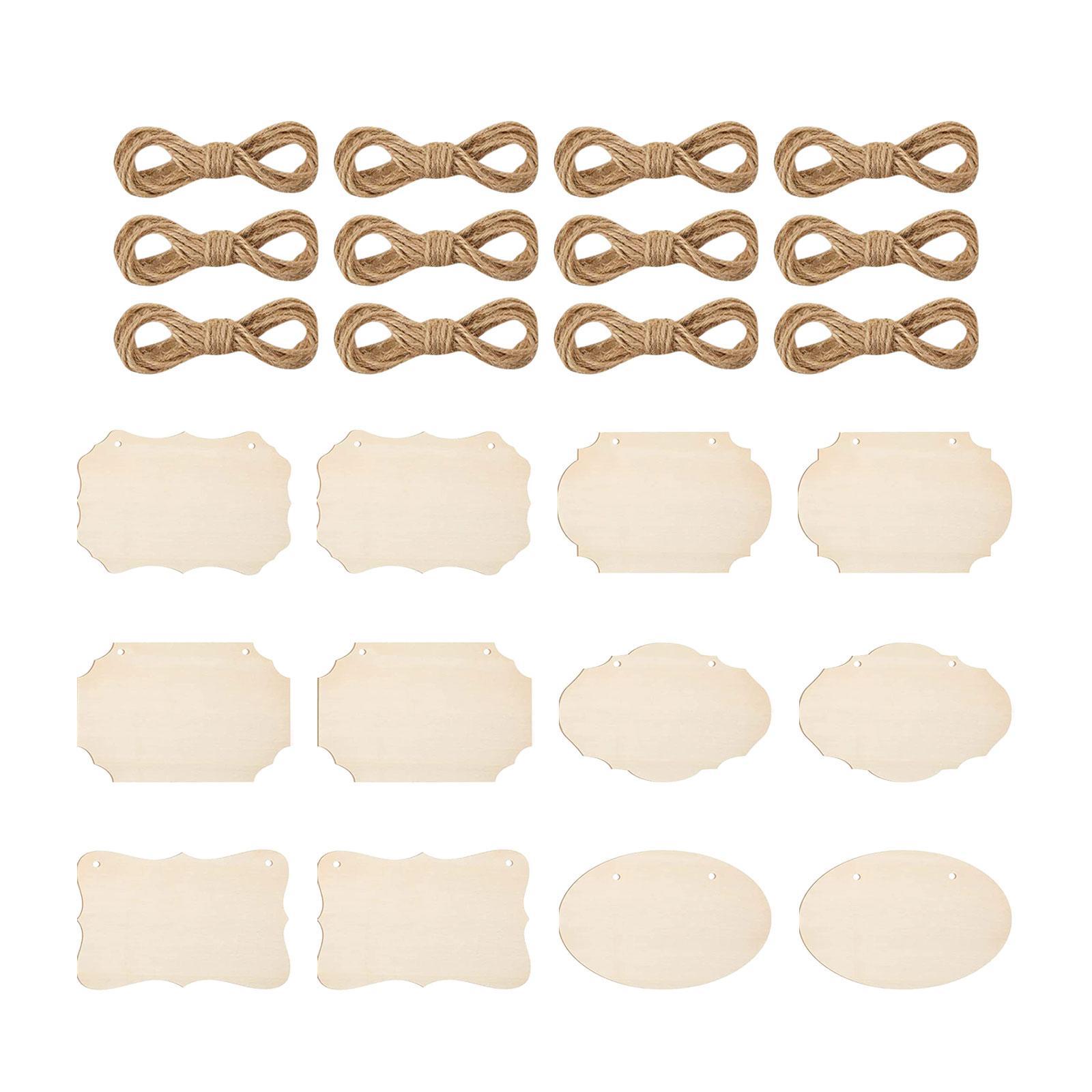 12 Pieces Unfinished Hanging DIY Blank Wooden Plaque for Bar Party