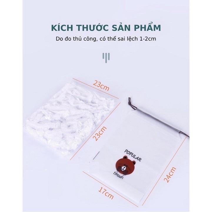 Set 100 Màng Bọc Thực Phẩm Hình Gấu Co Dãn Tái Sử Dụng Phù Hợp Mọi Hình Dạng