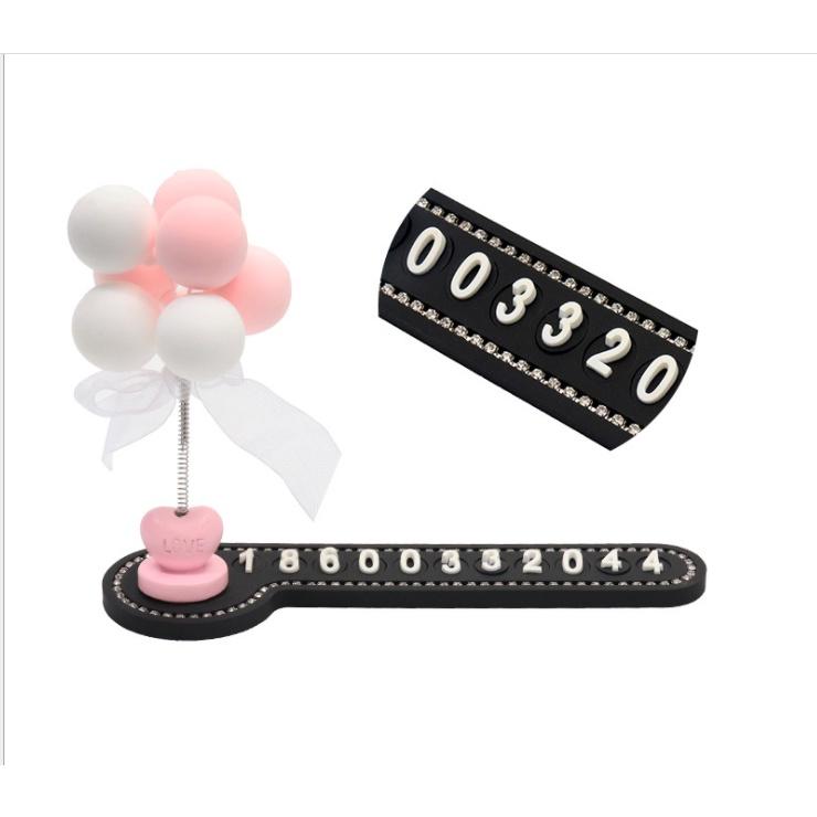 Bảng điện thoại đặt taplo đính đá 3D gắn chùm bóng Love - Hoàng Đông Shop