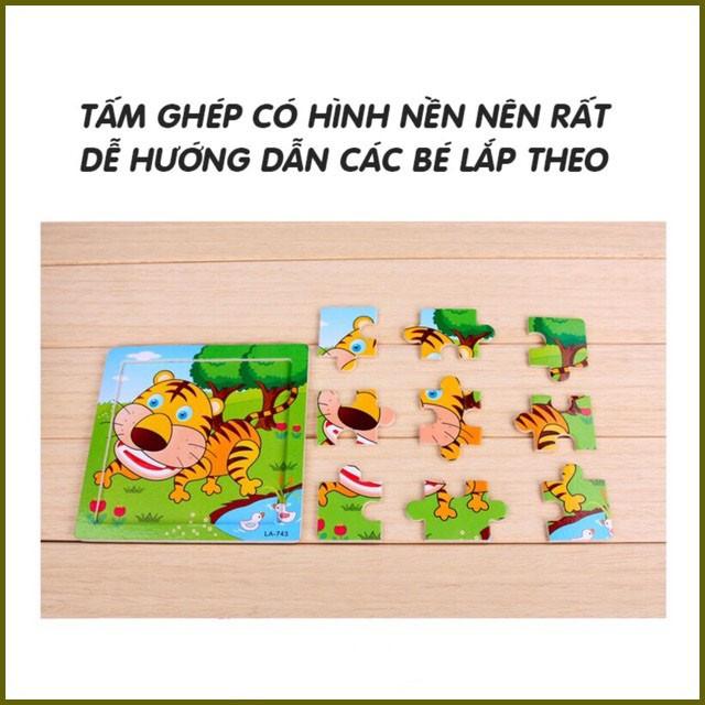 Tranh Ghép Gỗ Thông Minh 9 Mảnh Puzzle - Tranh Ghép Gỗ 9 Mảnh