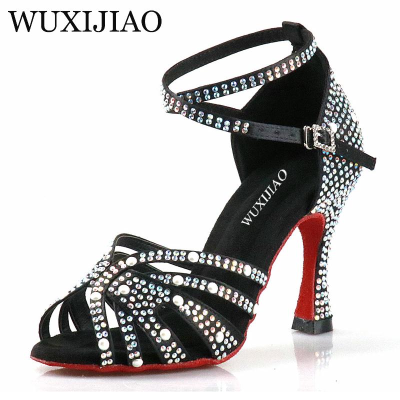 Giày khiêu vũ Latin dành cho phụ nữ Latin Wuxijiao dành Color: skin 9CM Shoe Size: 3.5