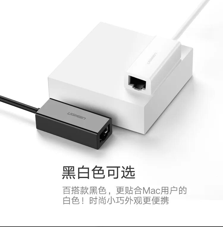 Ugreen UG30295CR128TK 15CM màu Trắng Cáp chuyển đổi USB 2.0 sang cổng LAN RJ45 tốc độ 100Mbps vỏ nhựa - HÀNG CHÍNH HÃNG