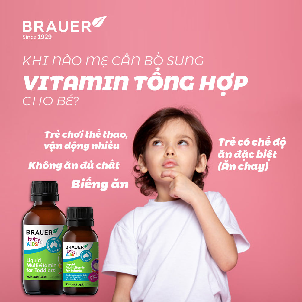 Brauer Vitamin Tổng Hợp cho trẻ tập đi từ 1 đến 3 tuổi