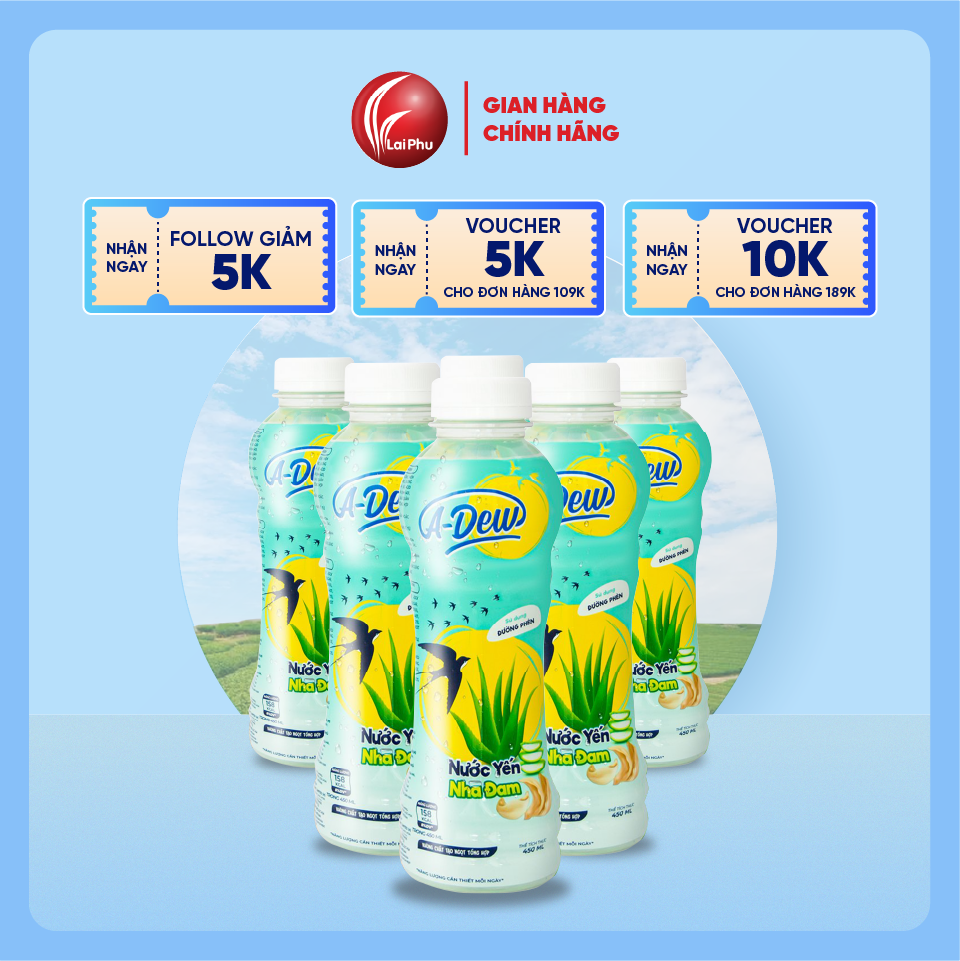 Nước Yến Nha Đam A Dew Chai 450ml - Thùng 24 Chai