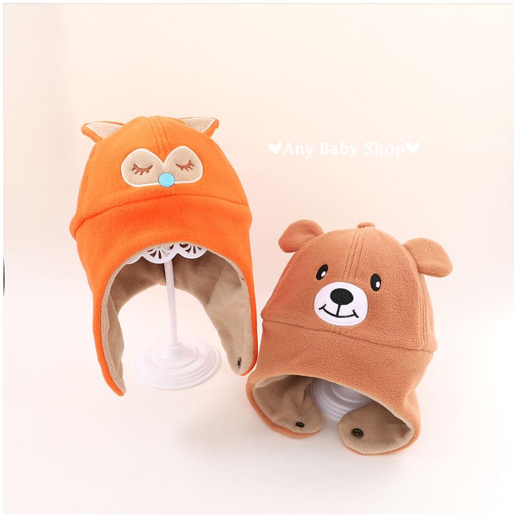 Mũ nón phi công có lót lông có ốp tai ấm áp hình mặt thú cho bé trai bé gái nhiều mẫu dễ thương-hàng có sẵn
