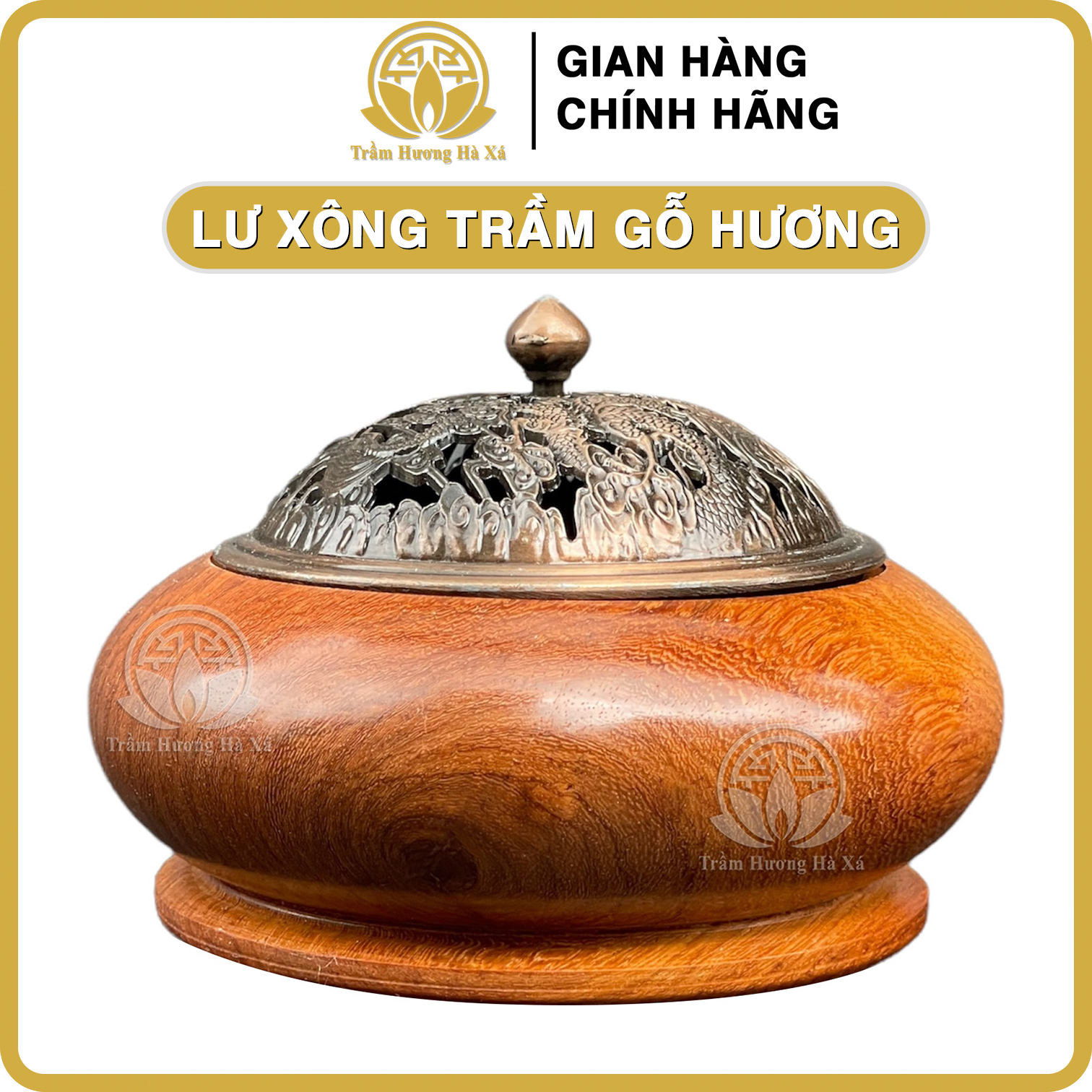 Lư xông trầm gỗ hương nguyên khối cao cấp HÀ XÁ