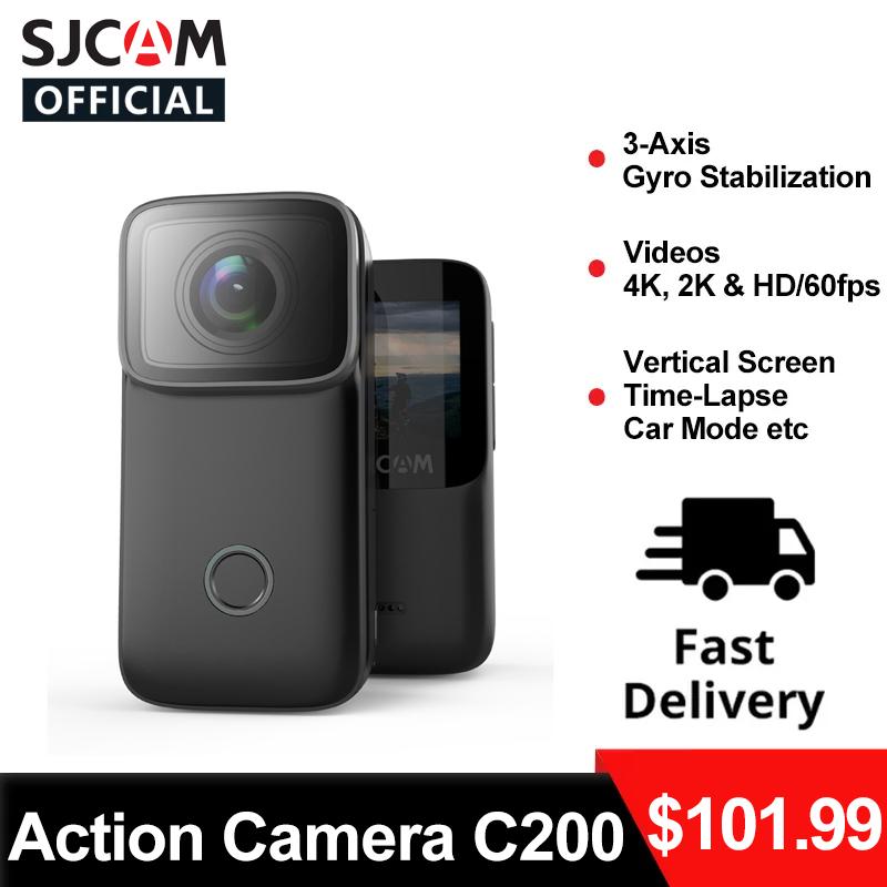 SJCAM C200 Camera Hành Động 4K 16MP WiFi Con Quay Hồi Chuyển Chống Rung Tầm Nhìn Ban Đêm Chống Nước 40M Thể Thao DV Webcam Thumb Camera