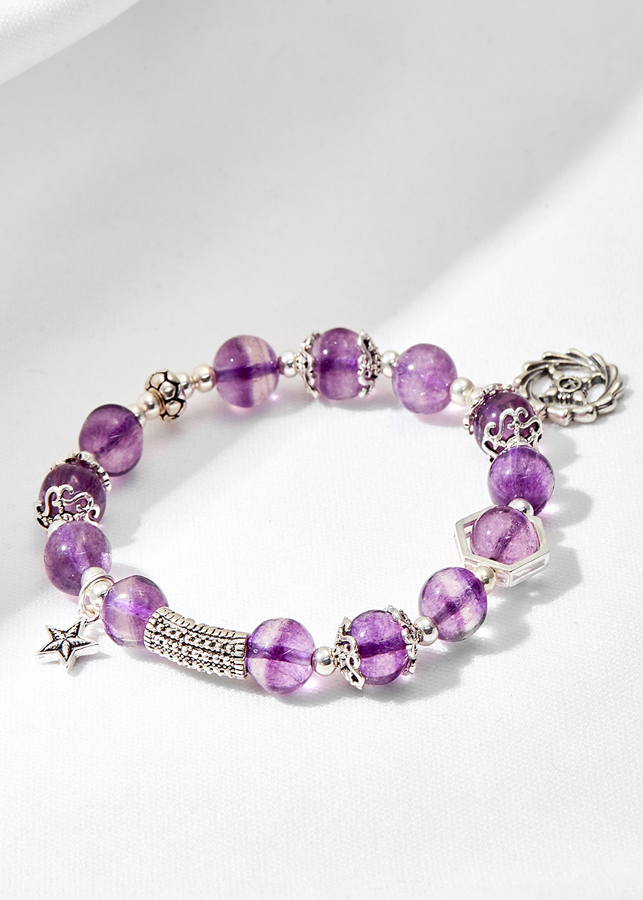 Vòng tay đá fluorite phối ngôi sao Ngọc Quý Gemstones