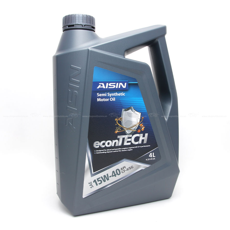 Nhớt động cơ AISIN ECSF1544P 15W-40 CF4 / SG econTECH+ Semi Synthetic 4L