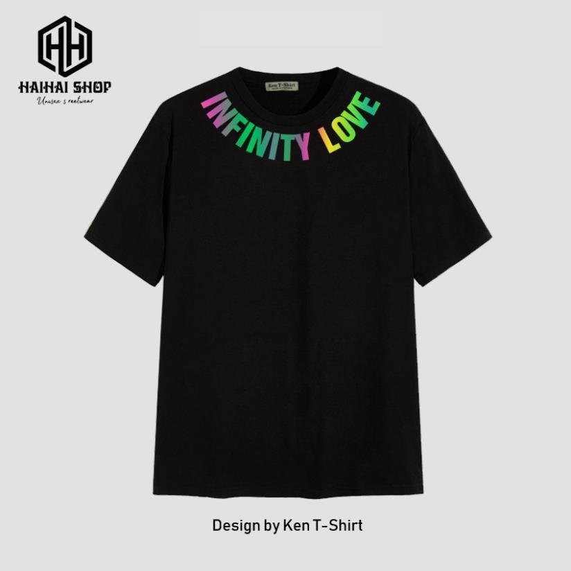 SALE- Áo Thun Phản Quang In Hình Infinity Love, Vải Cotton 75% Co Giãn, Phom Rộng Unisex Cho Nam và Nữ. - áo cực HOT