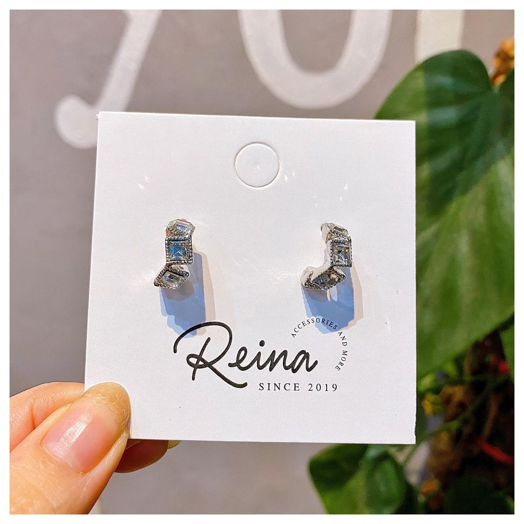 Khuyên tai nữ phong cách Hàn Quốc thiết kế nhỏ đơn giản đính hạt cao cấp Reina