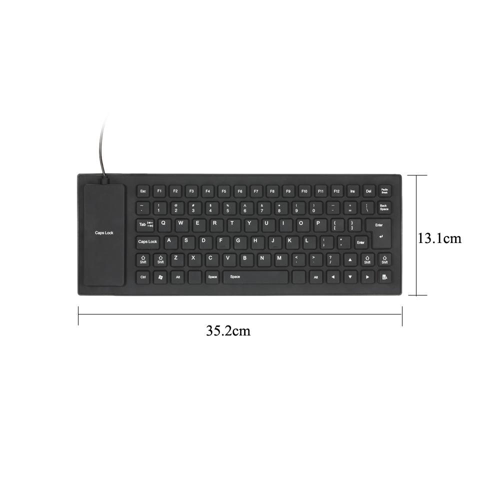 85 Phím Có thể gập lại linh hoạt có dây USB chống nước,Có thể giặt được cho Máy tính xách tay PC Máy tính xách tay