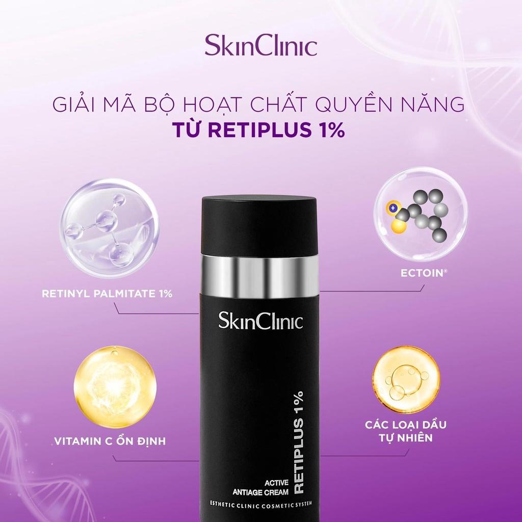 Kem dưỡng ngăn lão hóa da ban đêm SkinClinic Retiplus 1% 50ml