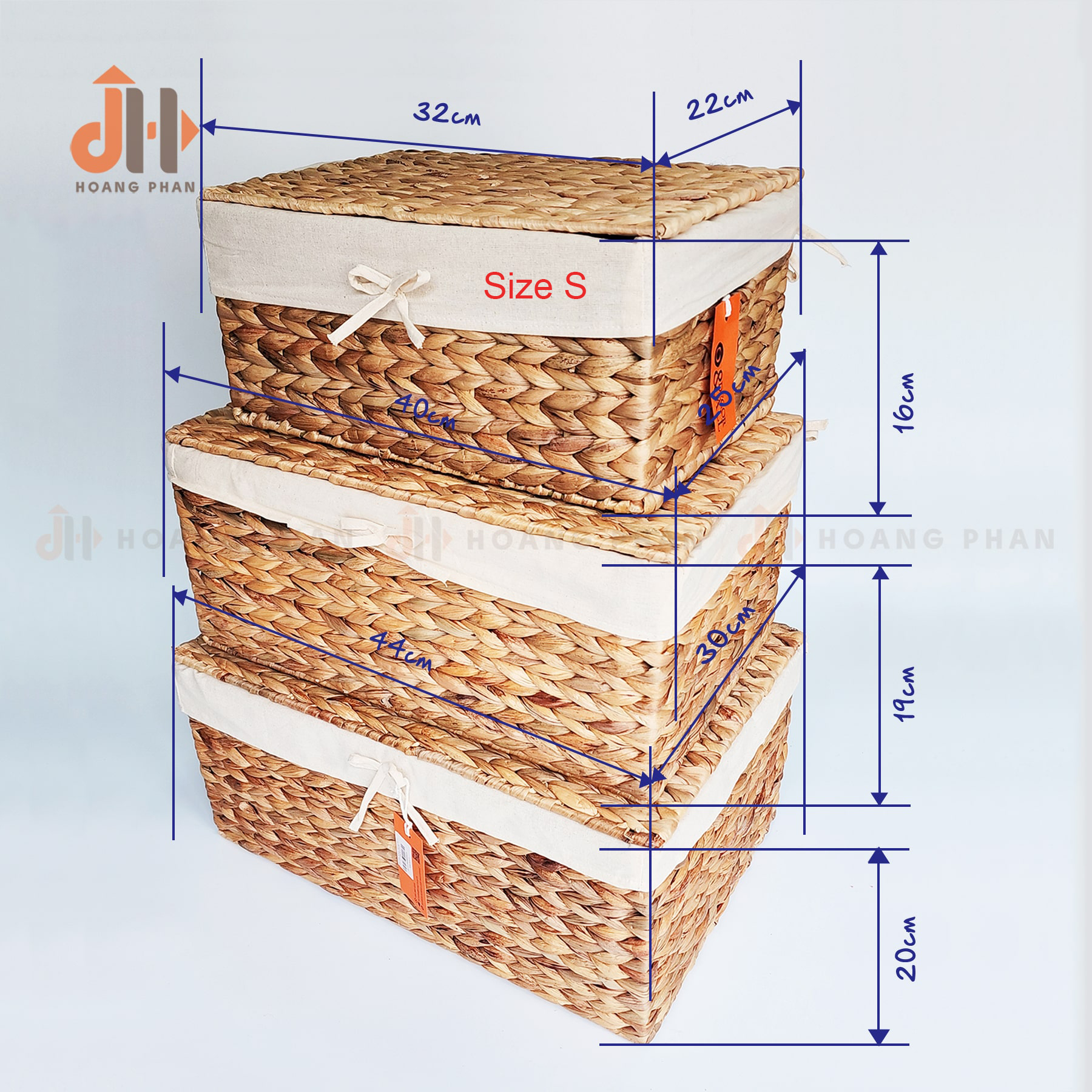 Giỏ Lục Bình Đan Xương Cá Có Nắp