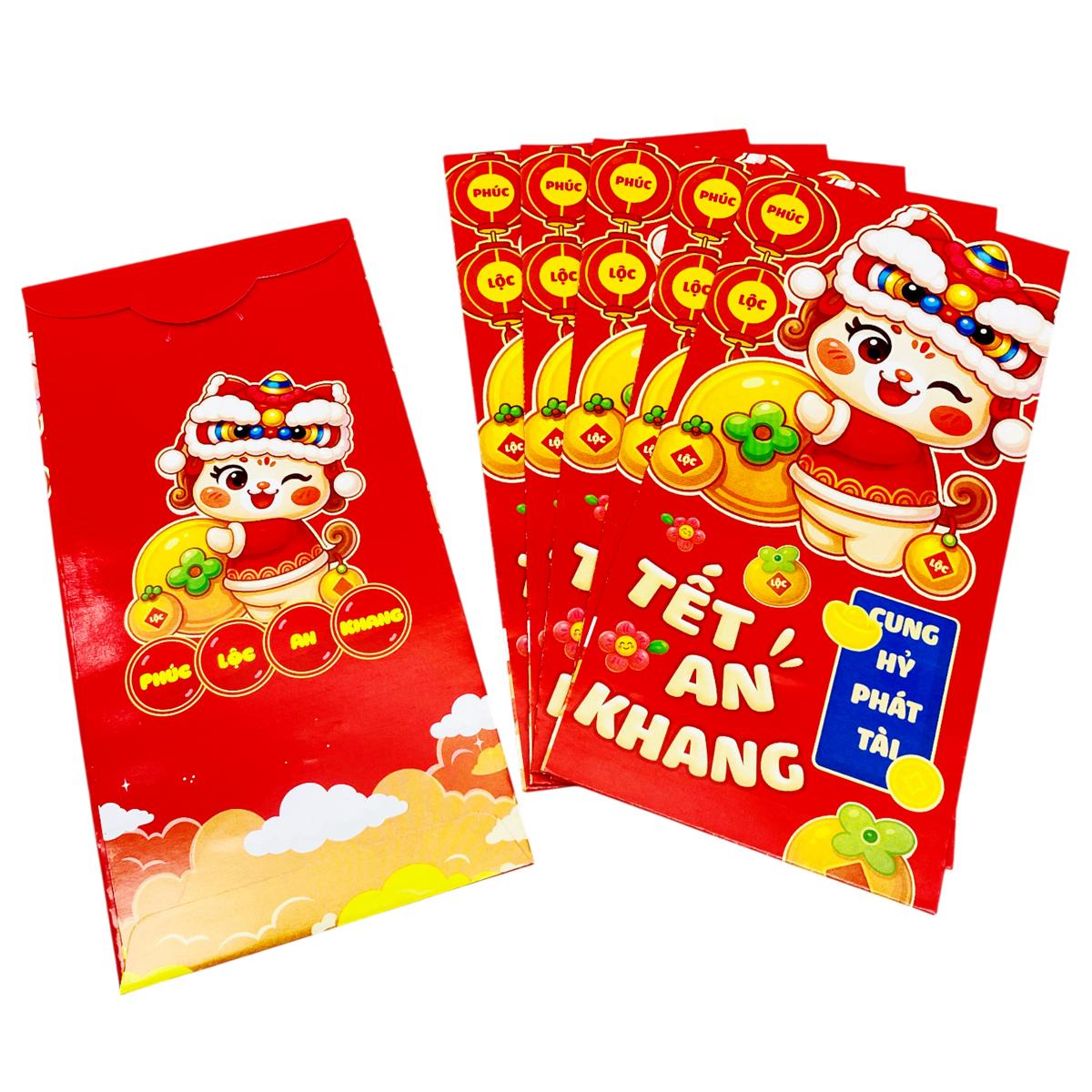 Bộ 6 Bao Lì Xì Tết Bính Ngọ 2026 - Teenage - Mẫu 45