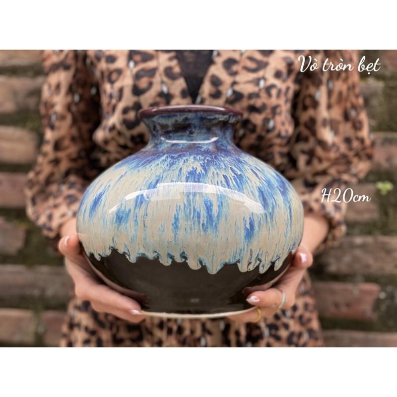 Lọ hoa me hoả biến dáng vò tròn dẹt sz 20cm