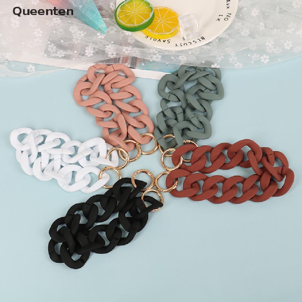 Queenten 30cm/41cm Detachable Acrylic Chain Handle Fish Bone Plastic Strap Shoulder Bags QT