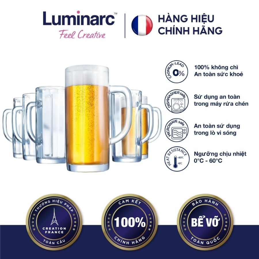 Bộ 6 Ly Bia Thuỷ Tinh Luminarc Mindel 380ml -  LUMIG2617