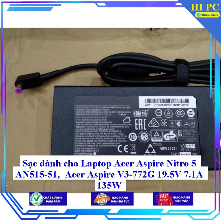 Sạc dành cho Laptop Acer Aspire Nitro 5 AN515-51 Acer Aspire V3-772G 19.5V 7.1A 135W - Hàng Nhập khẩu