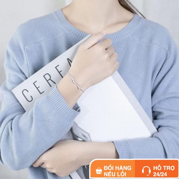 Lắc Tay Bạc Nữ Lylysilver Hình Chiếc Nơ Đính Đá
