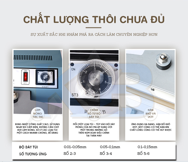 Máy hàn miệng túi dập chân SF 500