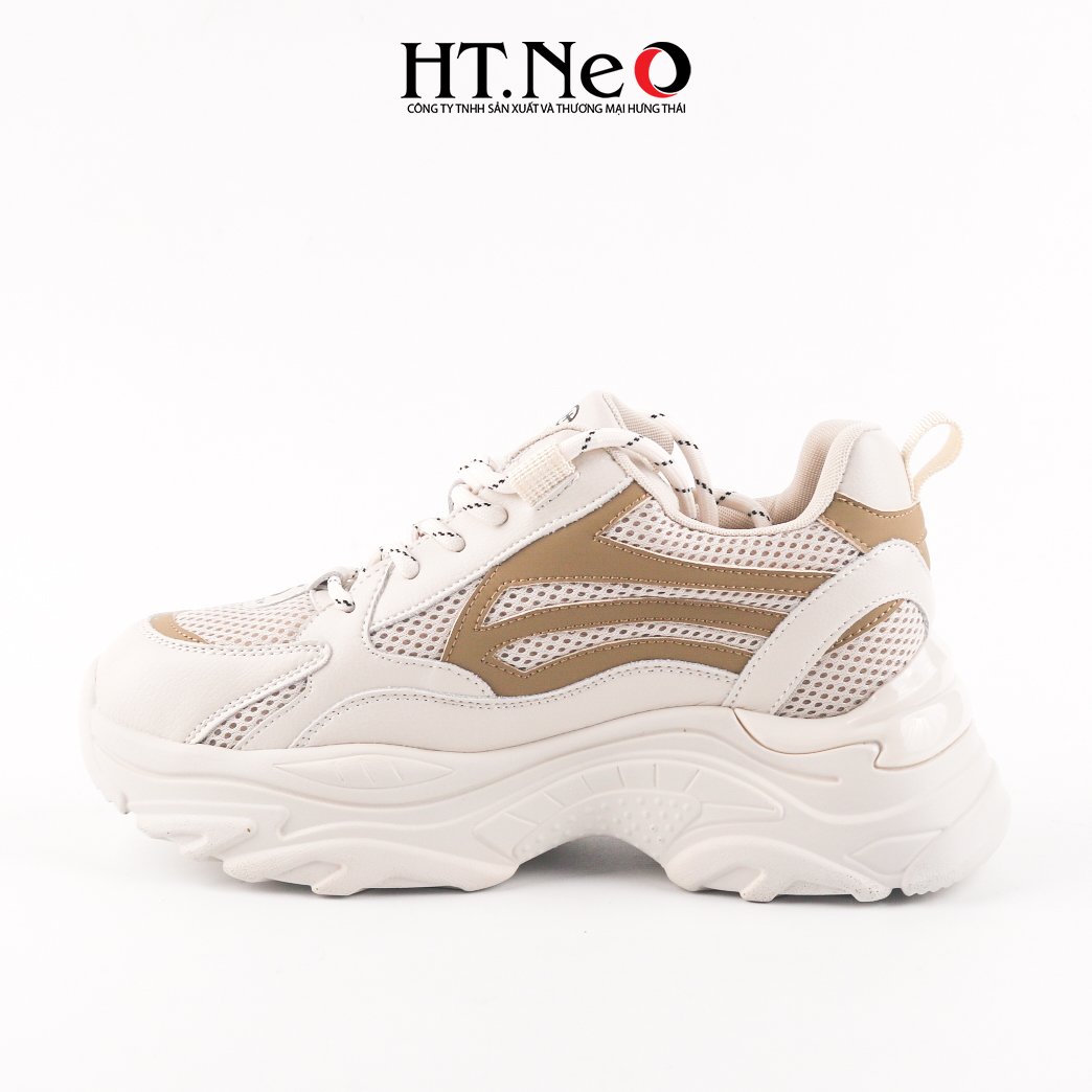 Giày thể thao, giày sneaker nữ đế cao su đúc, đế cao, chất liệu da kết hợp vải lưới, kiểu dáng trẻ trung, đi êm chân, thoải mái TTN19