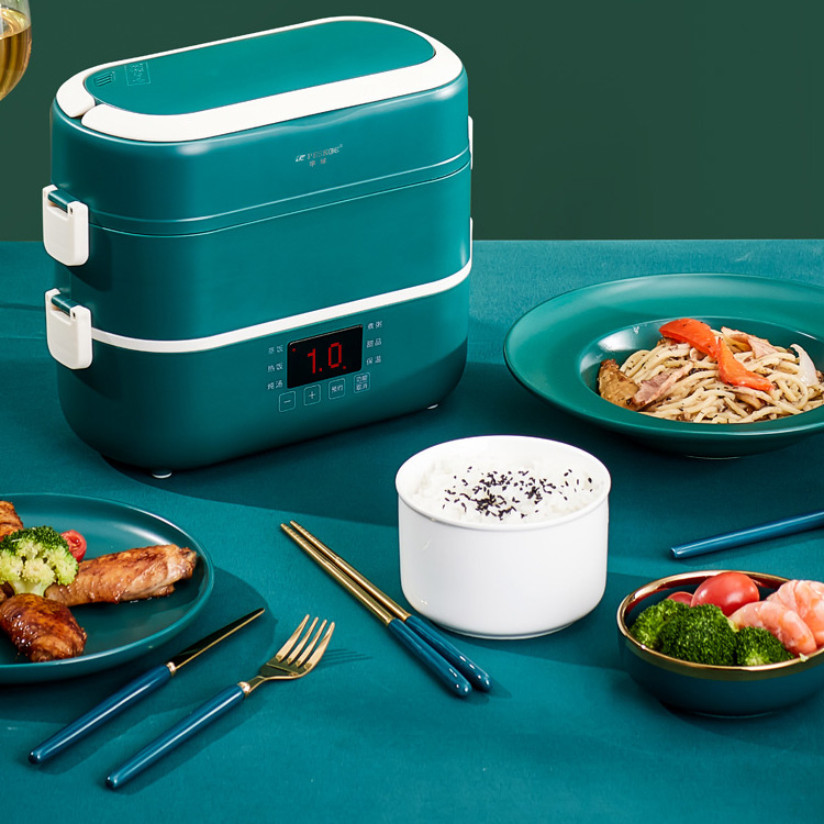 Hộp đựng cơm văn phòng lõi sứ 4 ngăn - Hộp cơm văn phòng 2 tầng cao cấp - Có Ảnh Thật