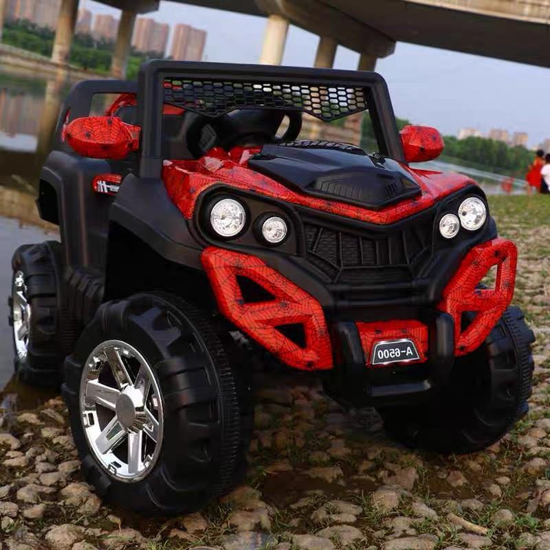 Ô tô xe điện địa hình A6500 đồ chơi vận động cho bé 2 chỗ 2 động cơ (Đỏ-Trắng-Cam