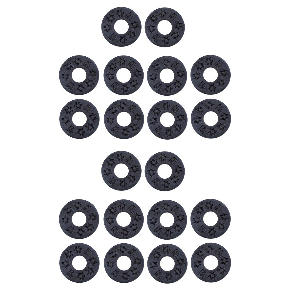 Sunnimix 20 Miếng Dây Đeo Đàn Guitar Khối Cao Su Dây Đeo An Toàn Khóa Máy Giặt Gioăng Đen