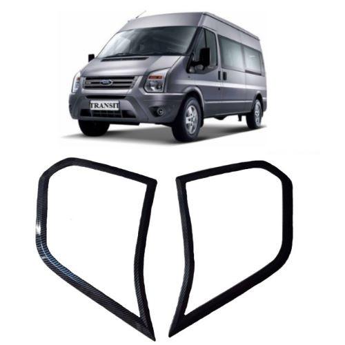 BỘ ỐP TRANG TRÍ VIỀN ĐÈN TRƯỚC VÂN CACBON DÀNH CHO XE FORD TRANSIT 2014-2018