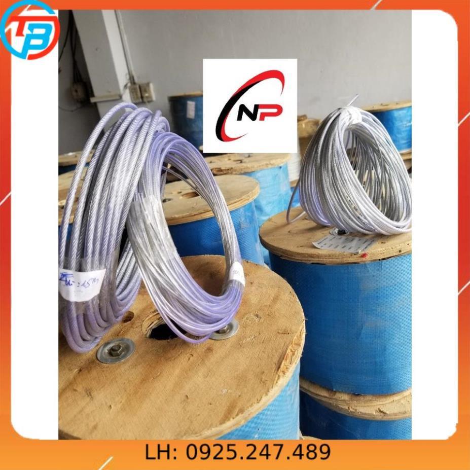 100 Mét Cáp Thép Bọc Nhựa 5mm.Bọc nhựa nên chống rỉ sét, chịu lực tốt
