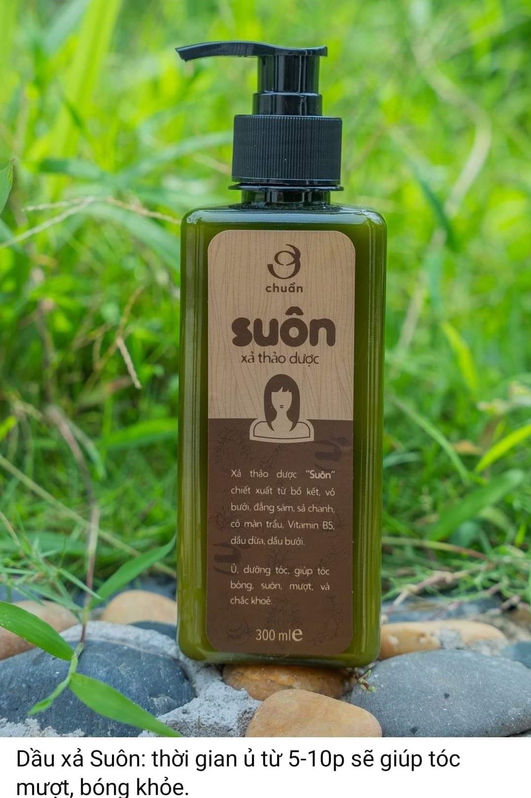 Dầu Xả thảo dược Suôn - An Thái Hưng - Dưỡng tóc, giúp tóc suôn mềm - Ngăn ngừa gàu, nấm ngứa; giảm rụng tóc giúp sợi tóc chắc khỏe tự nhiên và không bị chẻ ngọn