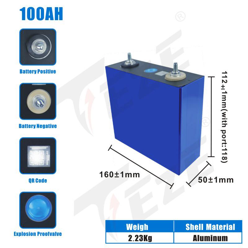 4 CHIẾC 3.2V 100Ah 125Ah 155Ah Hạng A Pin Lifepo4 DIY 12V 24V Tế Bào Điện RV Xe Golf Năng Lượng Mặt Trời Ngoài Trời có thể sạc lại Màu sắc: 4PCS-100AH