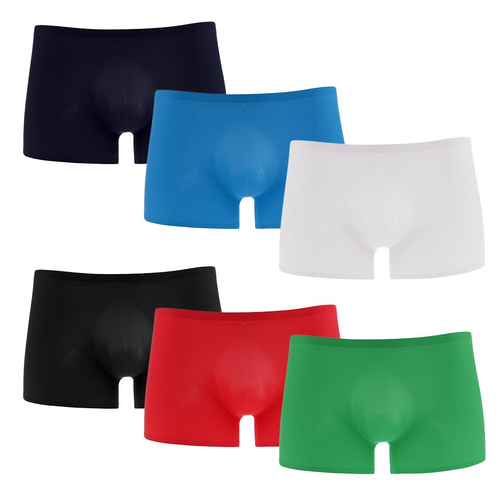 Men's Solid Color Boxer Briefs Underwear Underpants Swimwear Trunks M-2XL