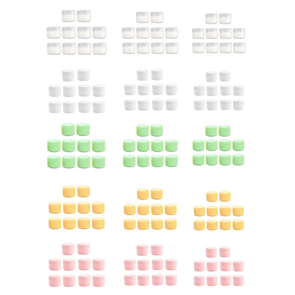 50pcs Empty Refillable Plastic Cosmetic Sample Jars, Makeup Cream Container