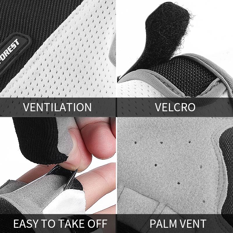 Chống Sốc GEL Pad Găng Tay Xe Đạp Ngón Găng Tay Thể Thao Nam Nữ Mùa Hè Xe Đạp Tập Gym Găng Tay Thể Hình MTB Găng Tay Color: A0055-BK Size: XL