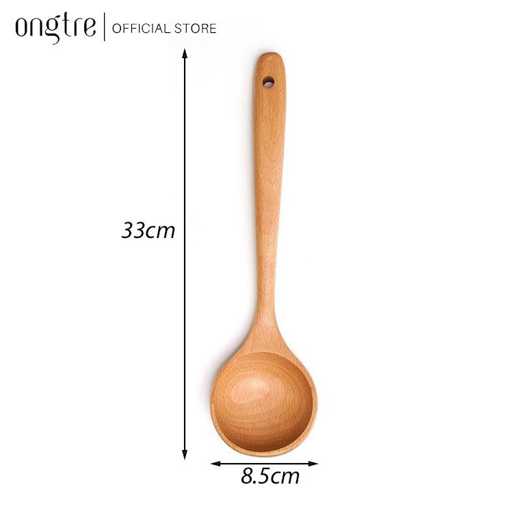 Muôi Múc Canh, Vá Sạn ONGTRE Bằng Gỗ Sồi Cao Cấp Tiện Dụng