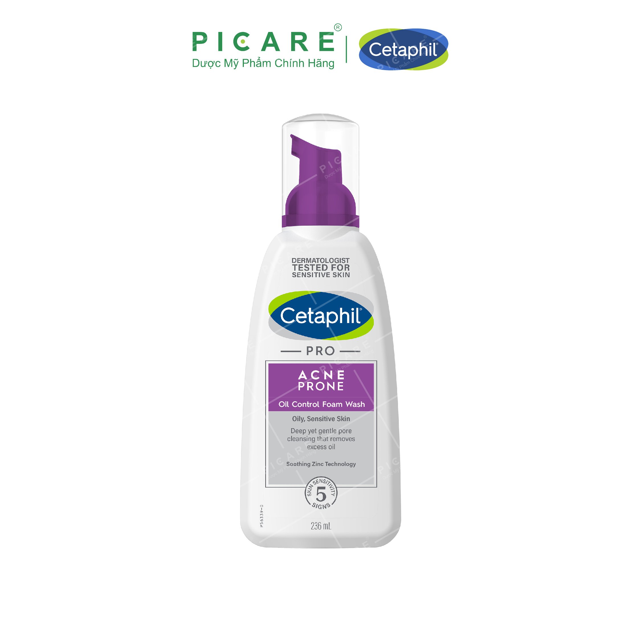 Sữa Rửa Mặt Tạo Bọt Cho Da Nhờn Mụn Cetaphil Pro Acne Prone Oil Control Foam Wash 236ml