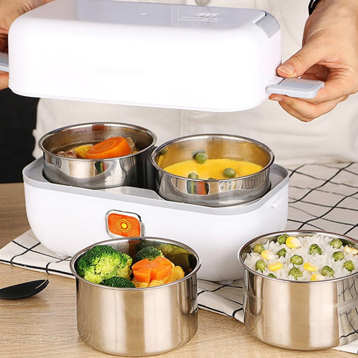 Hộp cơm điện cao cấp COOKING LUNCHBOX 2 tầng đa năng 4 ngăn tiện dụng-Hàng nhập khẩu