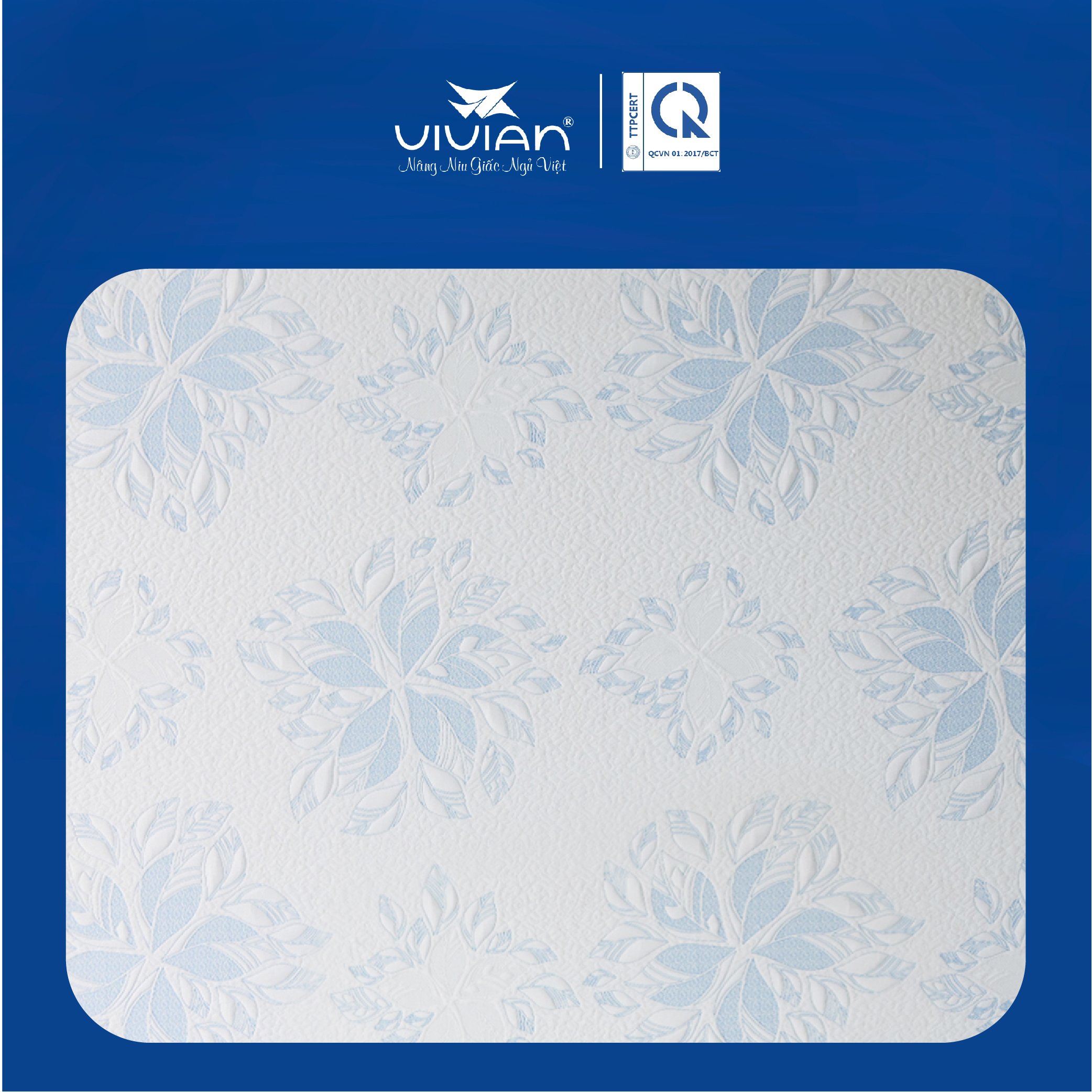 Nệm Cao Su CLASSIC Vivian (1.2 X 2.0)  - Vải Gấm Damask Cao Cấp Không Chần